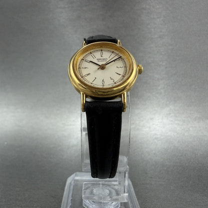 Seiko Watch Women 21mm Cream Dial Gold Tone Round 1N01-0E29 New Battery5