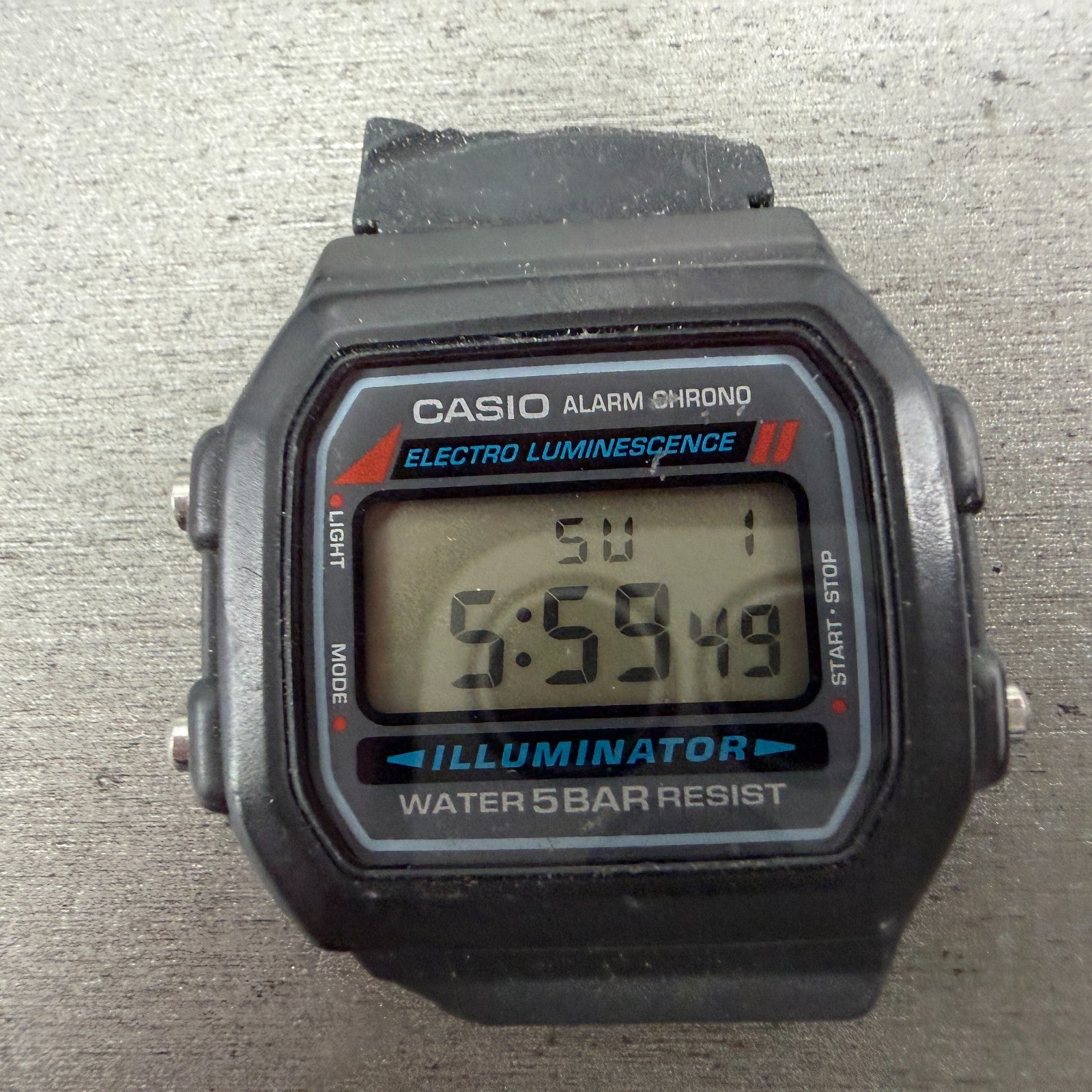 Casio Illuminator W-86 Watch Men 37mm Digital Black Alarm Chrono READ!! Newbatte1