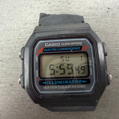 Casio Illuminator W-86 Watch Men 37mm Digital Black Alarm Chrono READ!! Newbatte1