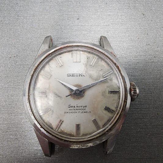 VTG Seiko Seahorse Watch Women 31mm White Dial Steel Round Manual Wind Runs0