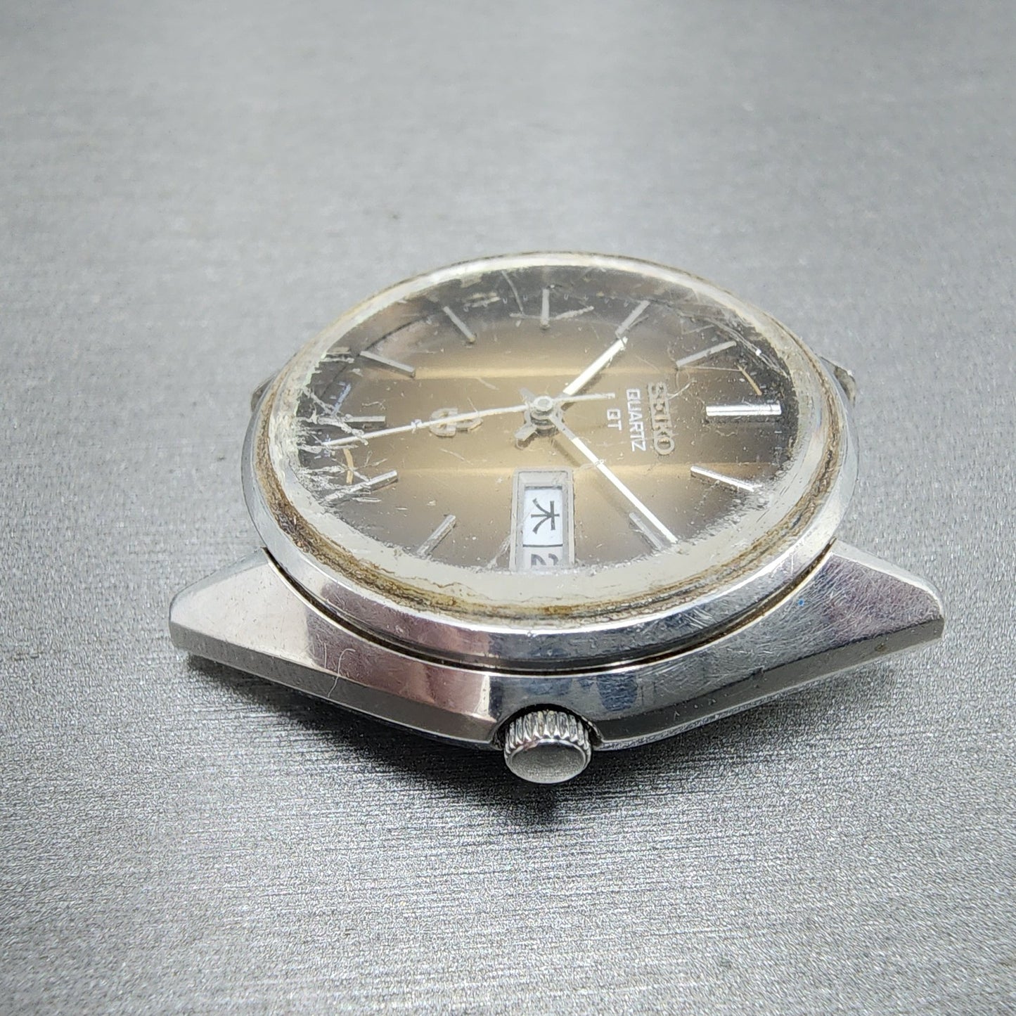 Seiko QT Watch Men 36mm Brown Dial Silver Tone Daydate 38037090 PARTS6