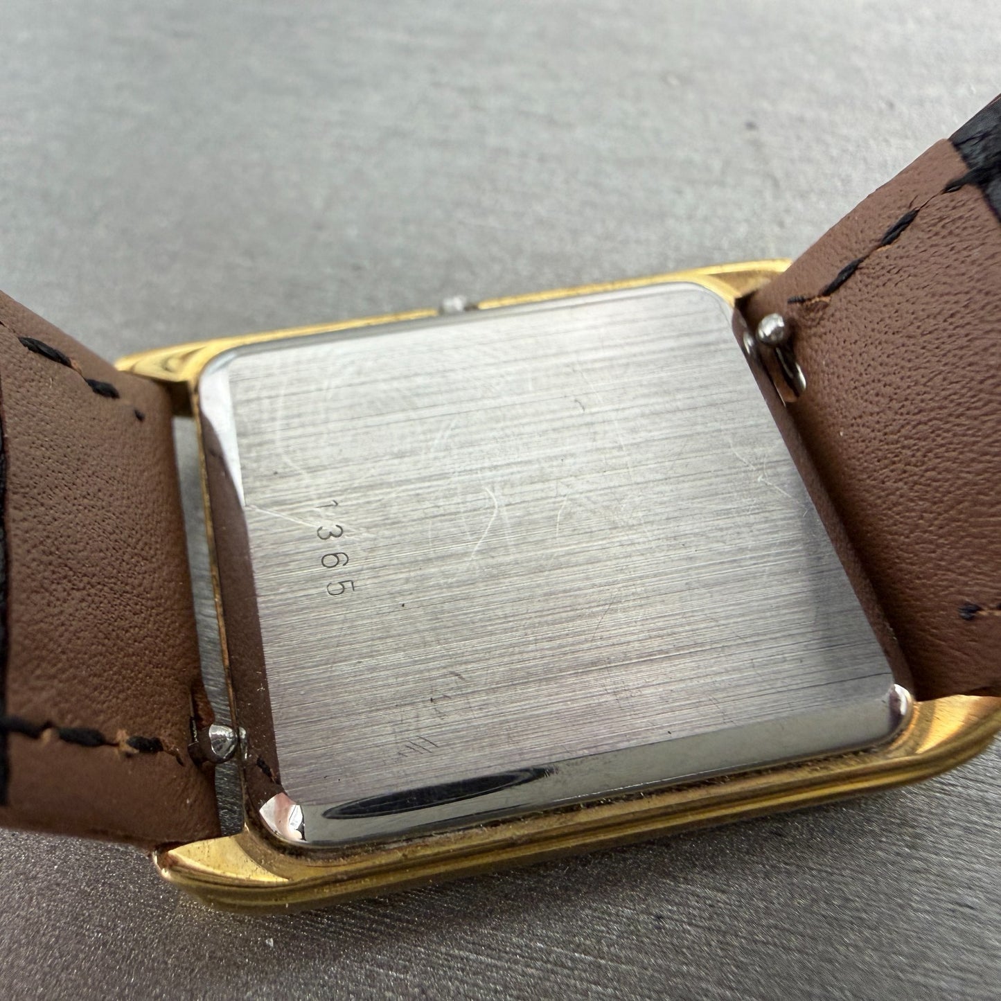 Omega De Ville Tank Watch Men 26mm Gold Dial Gold Tone Rectangle 1365 New batt9