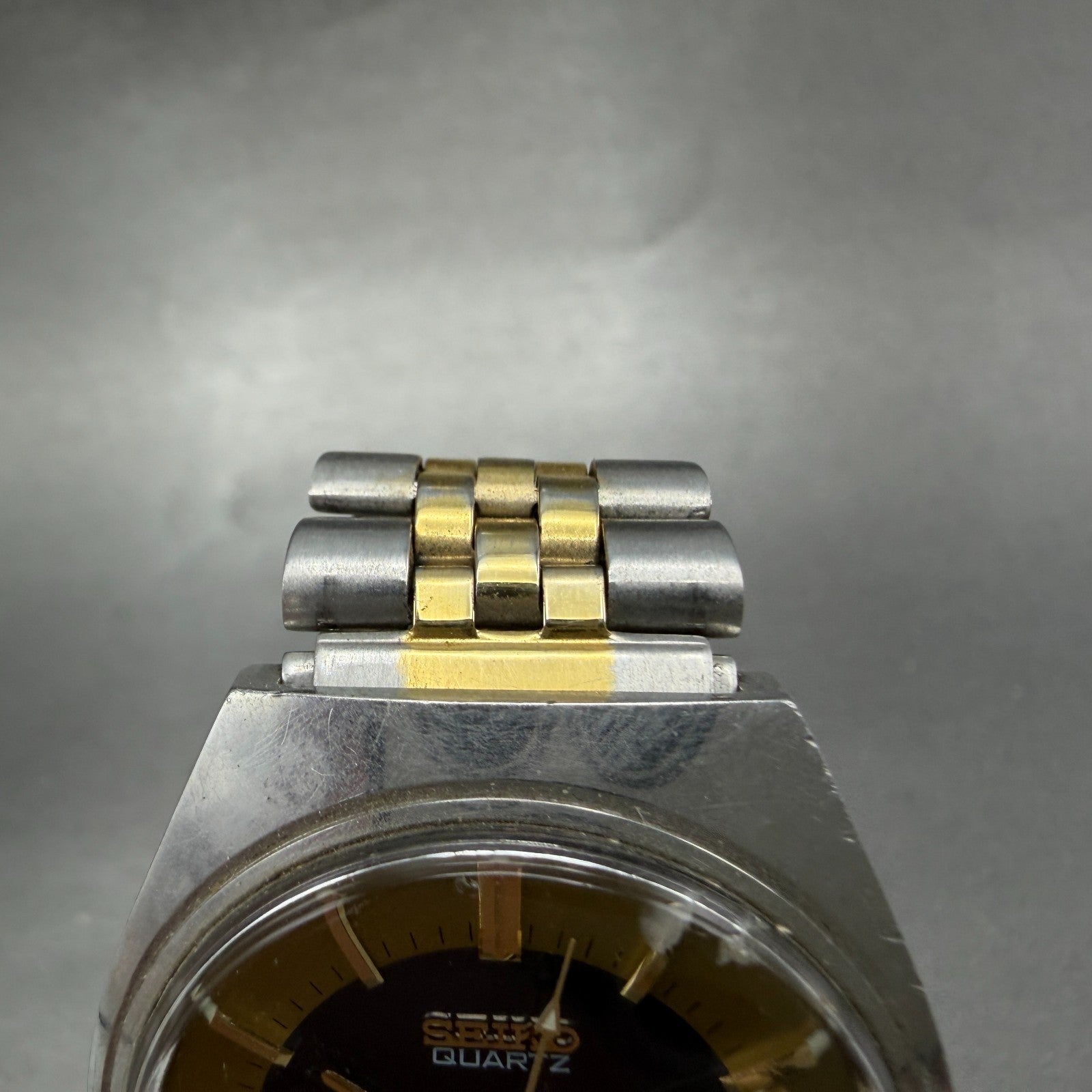Seiko SQ Watch Men 35mm Blue Dial Two Tone Daydate Round 7123-8450 New Battery4