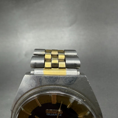 Seiko SQ Watch Men 35mm Blue Dial Two Tone Daydate Round 7123-8450 New Battery4