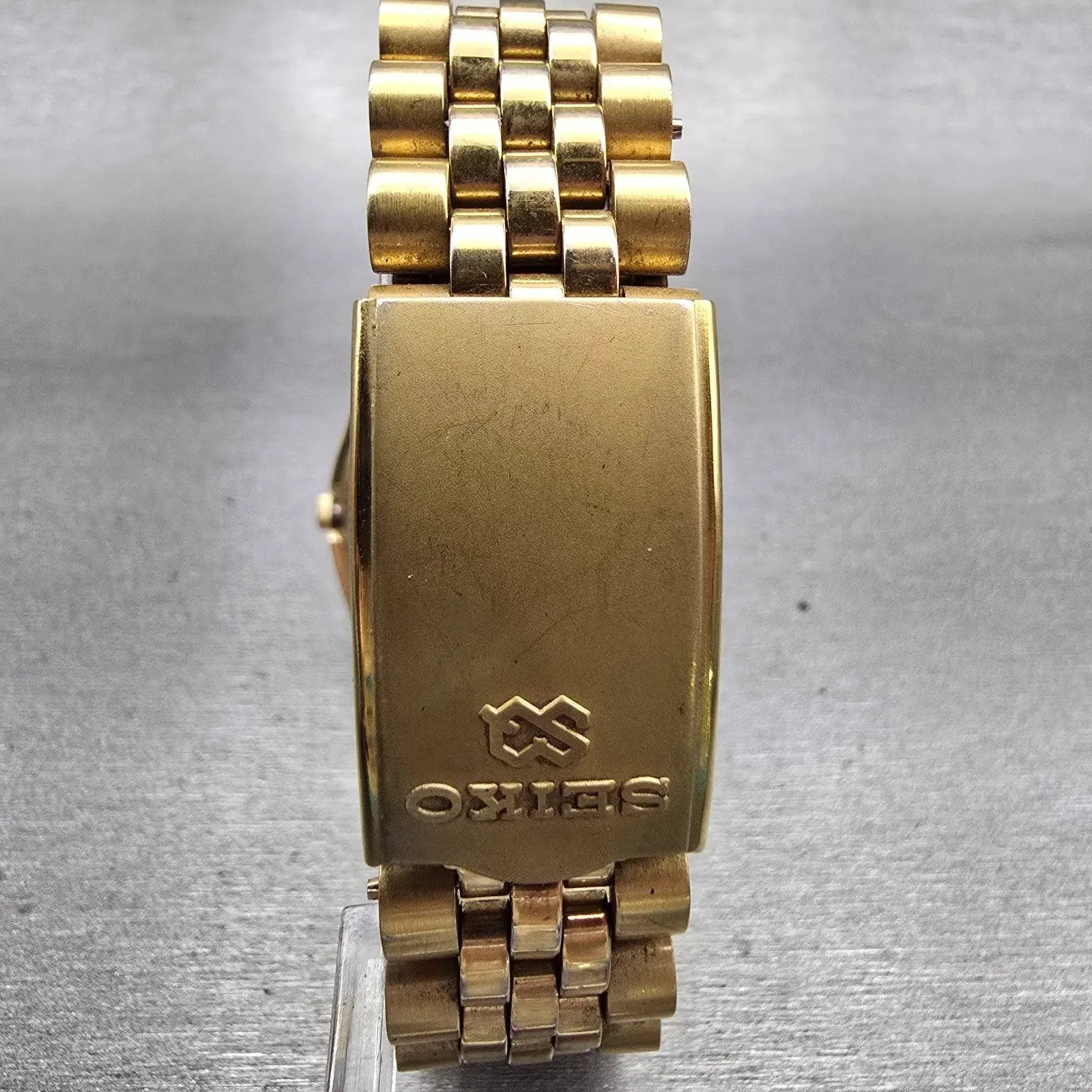 Seiko President Watch Men 35mm Gold Dial Gold Tone Daydate 5Y23-8A60 New Battery7