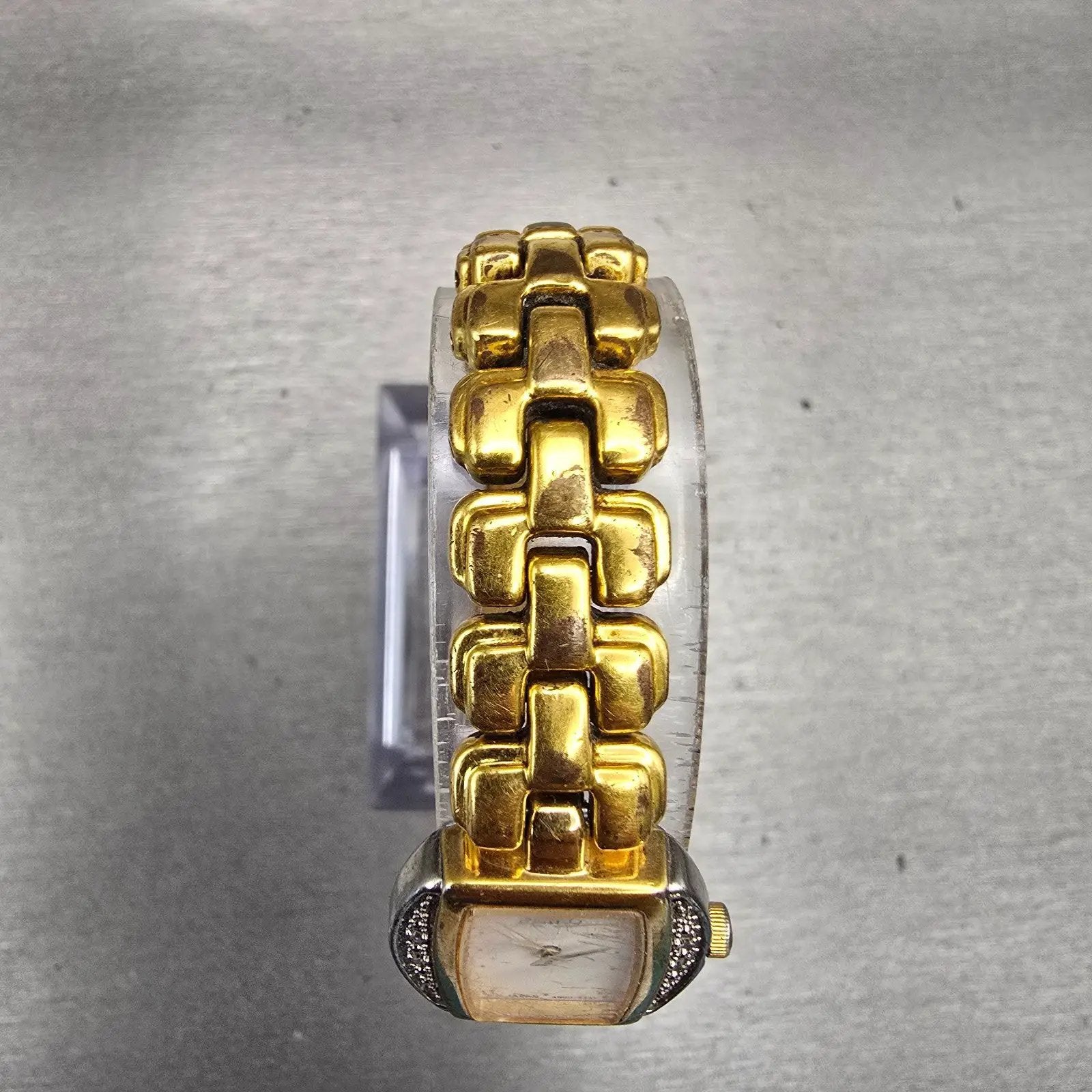 Seiko Watch Women 18mm MOP Dial Gold Tone Gemmed 4N00-8609 New Battery Vintage4