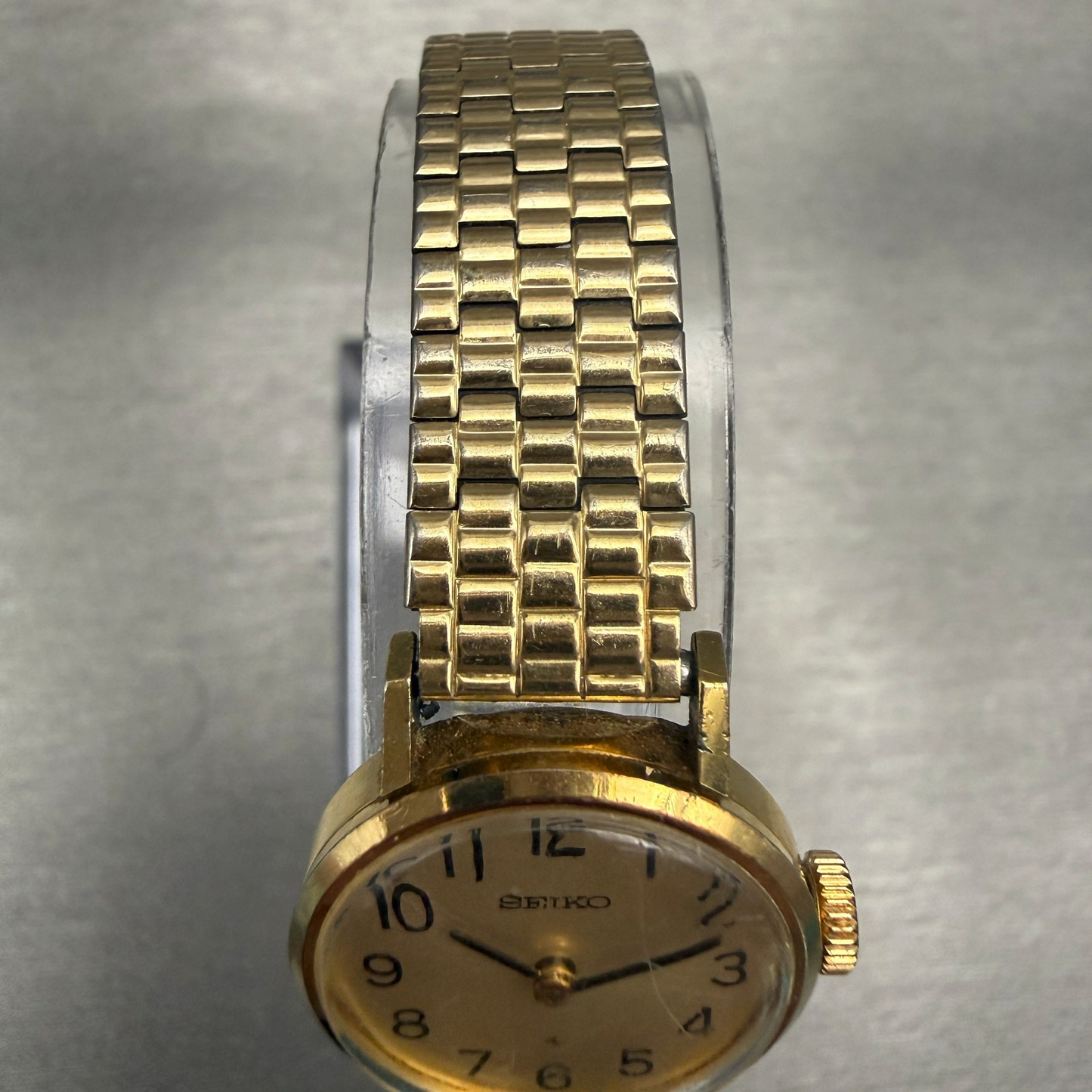 Seiko Watch Women 20mm Gold Dial Gold Tone Round 11-0039 Manual wind Works4