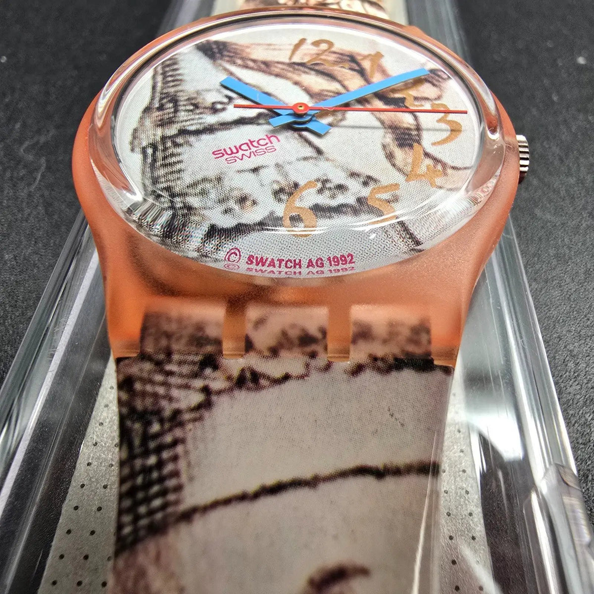 Swatch Masquerade Watch Men 34mm White Dial Pink Case GP105 New Battery NOS 3236
