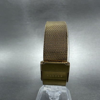 Skagen Tank Watch Women 21mm Mop Dial Gold Tone Rectangle 384XSGG New Battery8