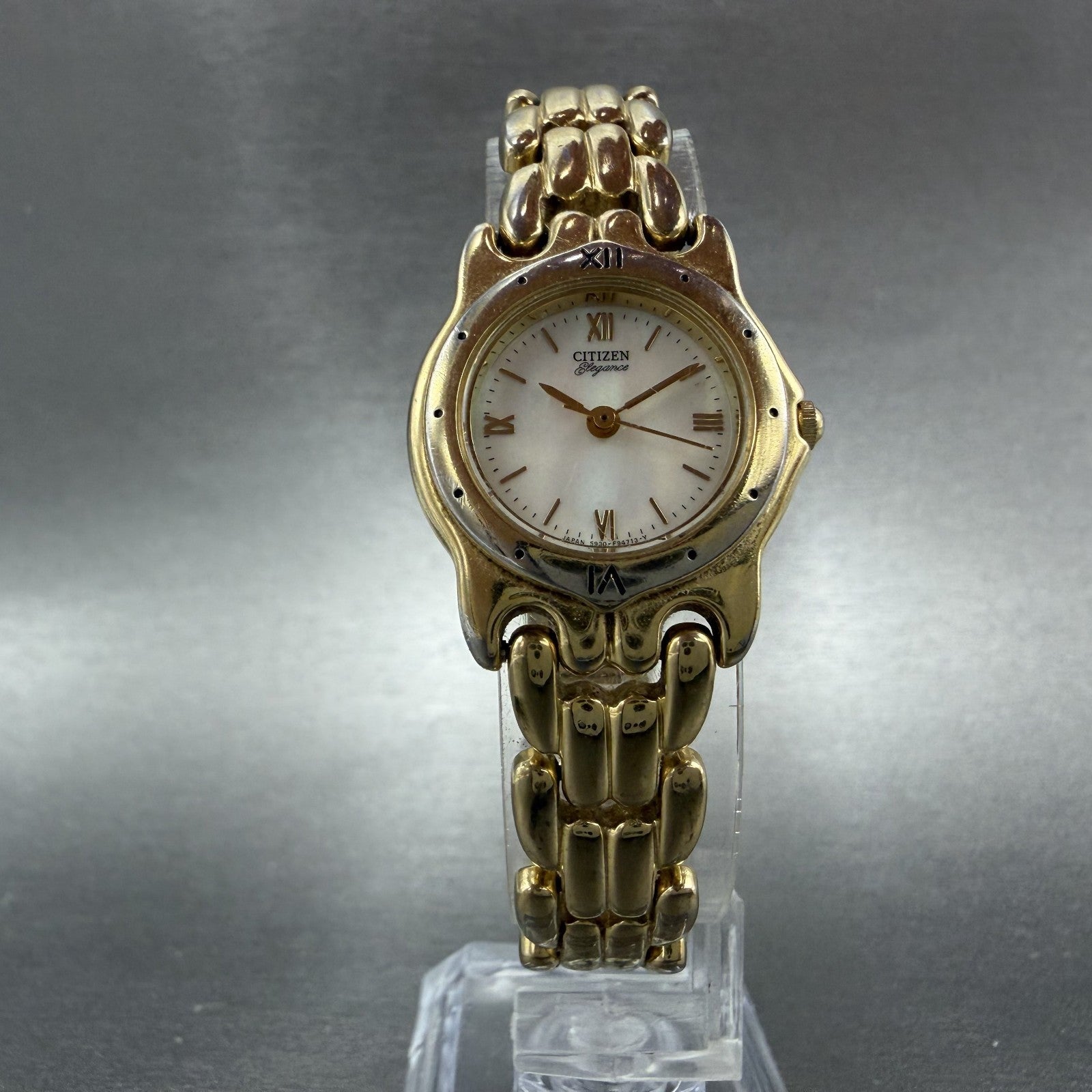 Citizen Elegance Watch Women 23mm MOP Dial Gold Tone Round 5930-F91342 New Batt5