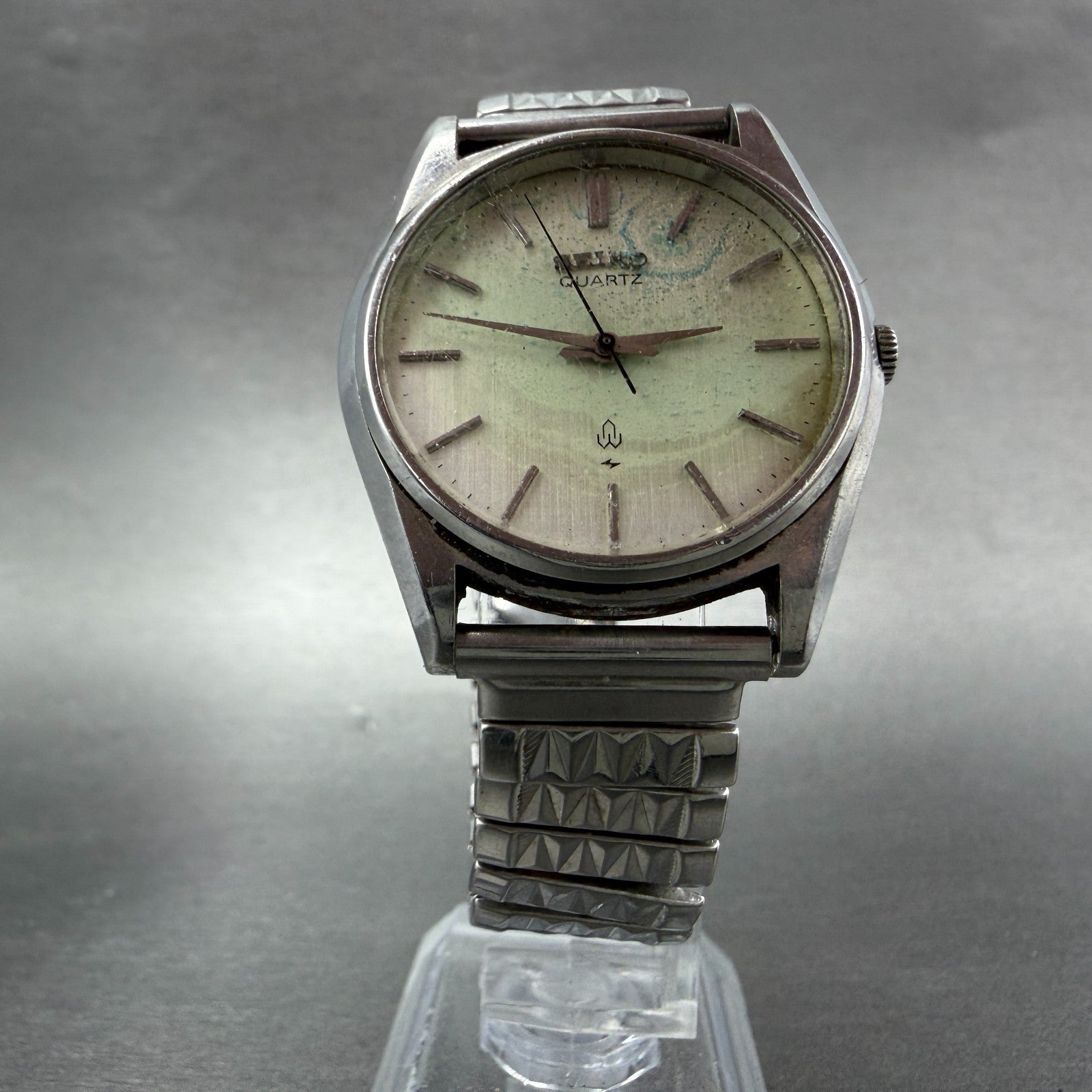 Seiko Watch Men 35mm White Dial Silver Tone 7121-800 Round VTG PARTS6