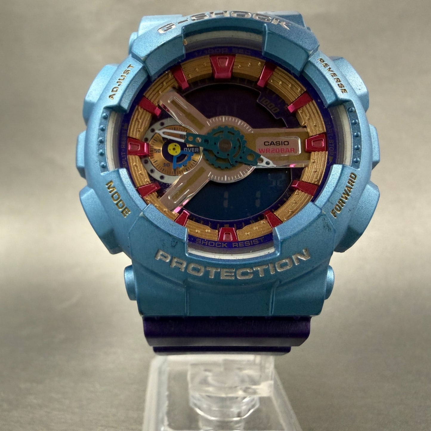 Casio G-Shock GMA-S110HC Watch Men 46mm Blue & Purple Analog Digital NewBattery5