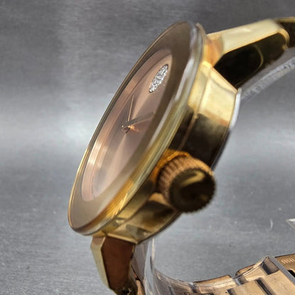 Movado Bold Watch Women 36mm Rose Dial Rose Gold Round 3600086 Crystals New Batt2