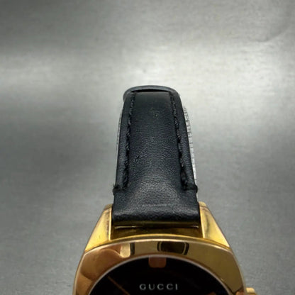 Gucci 142.5 Watch Women 29mm Black Dial Rose Gold Tone Date RoundNew battery4