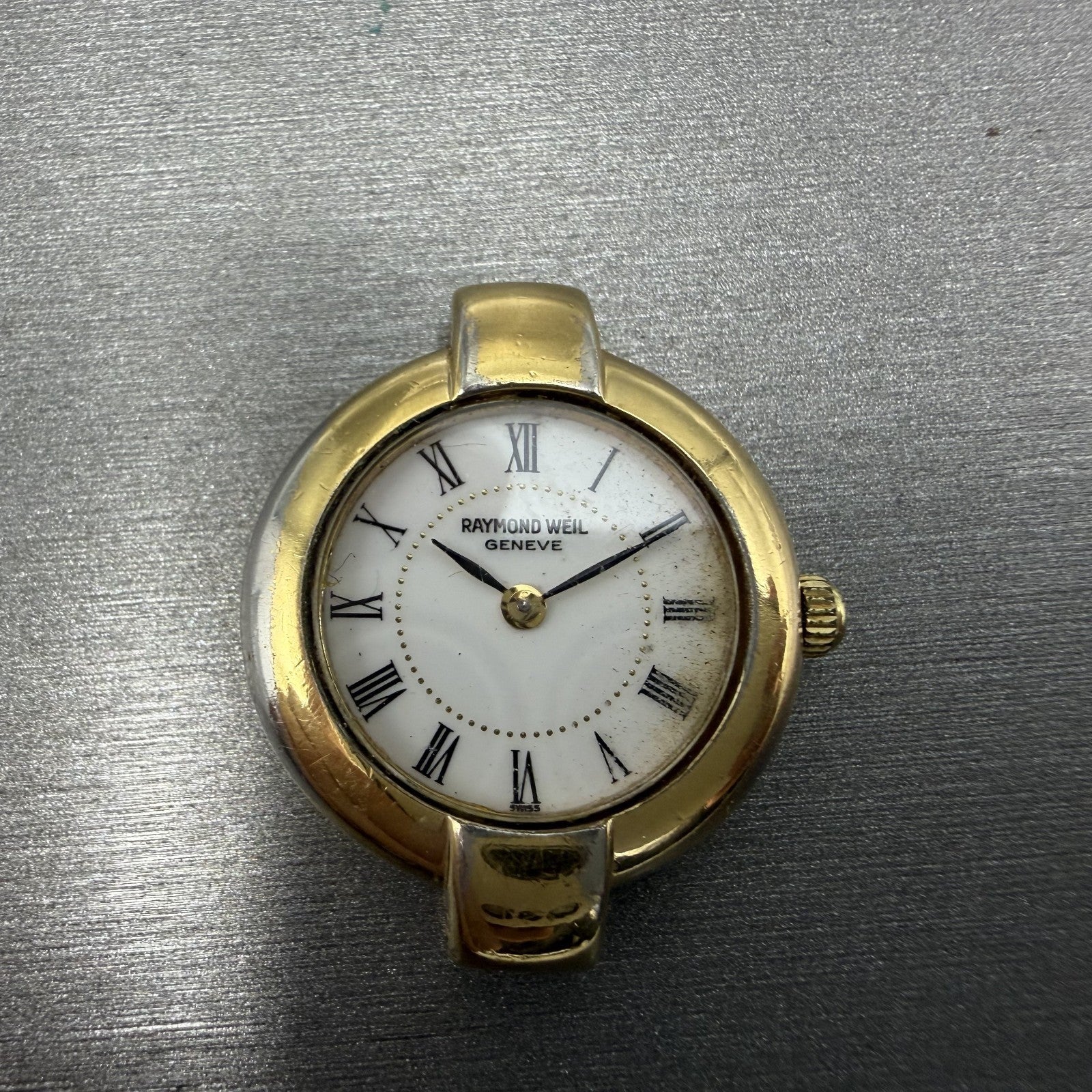 Raymond Weil Watch Women 23mm White Dial Gold Plated Round 5839 New Battery0