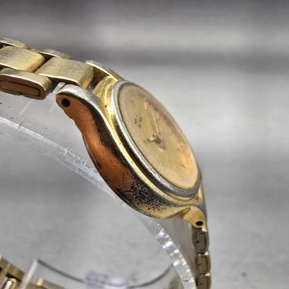 Seiko Watch Women 19mm Gold Dial Gold Tone Round 4N00-0069 New Battery Vintage3
