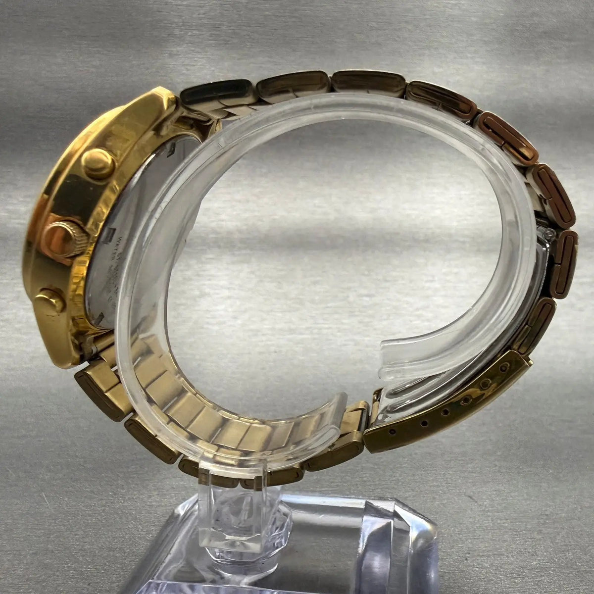 Seiko Chronograph Watch Men 39mm Champagne Dial Gold Tone Date V657-7100 New Bat6