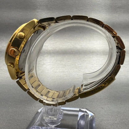 Seiko Chronograph Watch Men 39mm Champagne Dial Gold Tone Date V657-7100 New Bat6