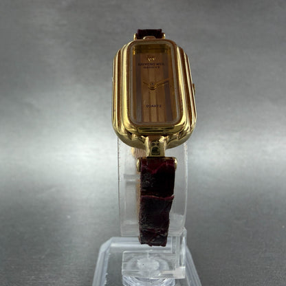 Raymond Weil Watch Women 18mm Gold Dial Gold Plated Rectangle 320 New Battery5