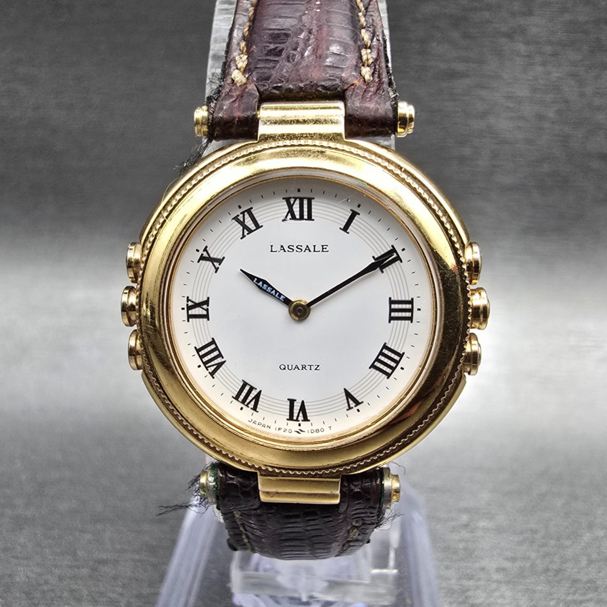 Seiko Lassale Watch Women 26mm White Dial Gold Round 1F20-0D39 New Battery VTG0