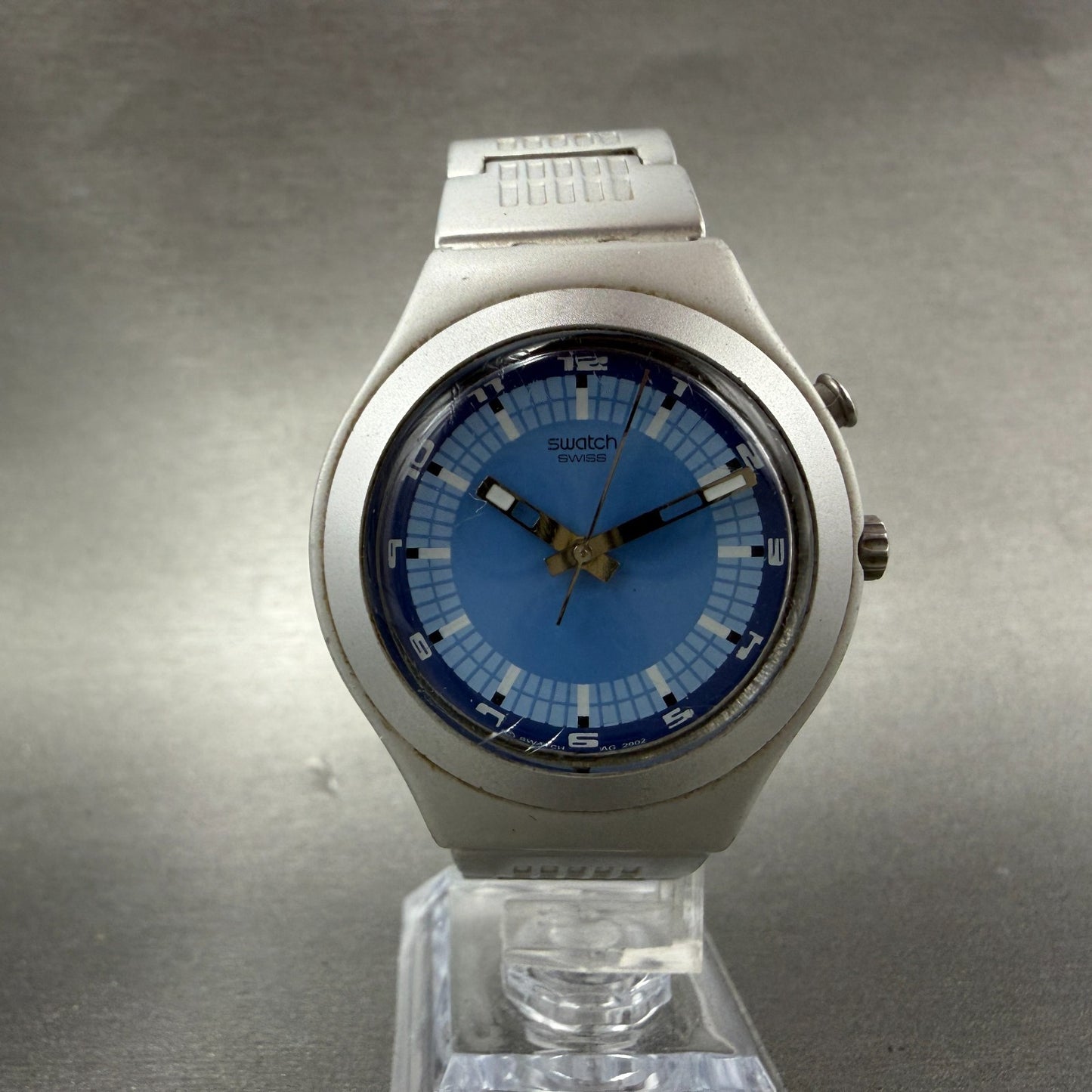 Swatch irony Beam in The Night Watch Unisex 37mm Blue Dial Silver READ!!! NewBat5