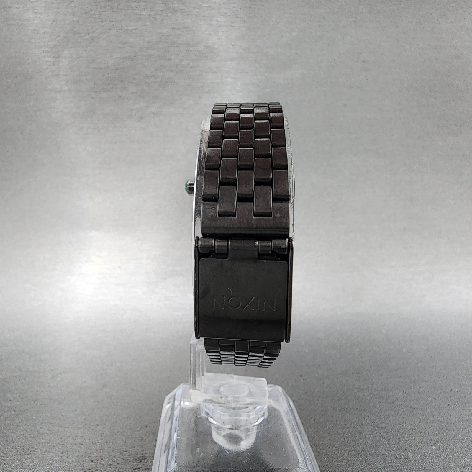 Nixon Time Teller Watch Women 27mm Blue Dial Black Tone Round New Battery7