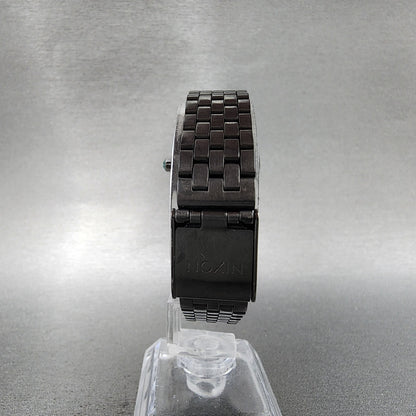 Nixon Time Teller Watch Women 27mm Blue Dial Black Tone Round New Battery7