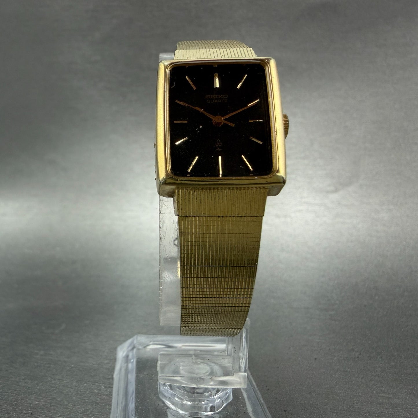 Seiko Tank Watch Women 20mm Black Dial Gold Tone Rectangle 4301-5030 New Battery5