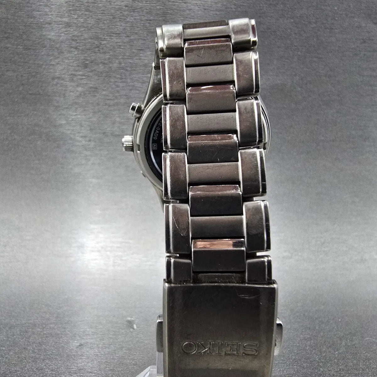 Seiko Solar Atomic Watch Men 38mm Silver Dial Titanium Atomic Date 7B22 PARTS!!8