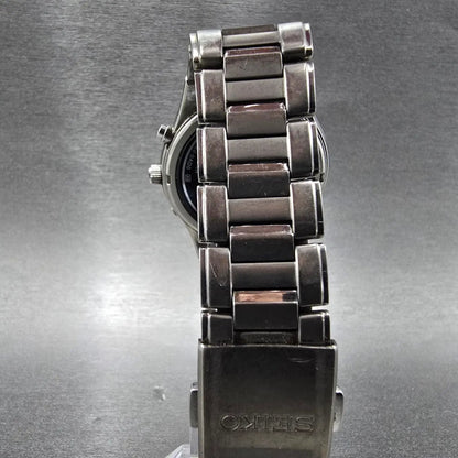 Seiko Solar Atomic Watch Men 38mm Silver Dial Titanium Atomic Date 7B22 PARTS!!8