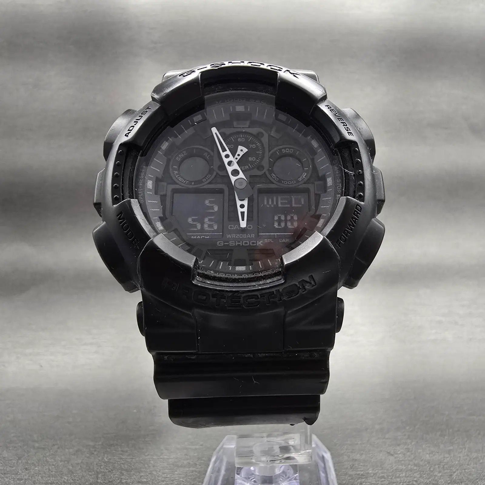 Casio G-Shock GA-100 Watch Men 51mm Black Dial Black Chrono Alarm New Battery TR5