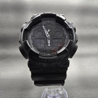 Casio G-Shock GA-100 Watch Men 51mm Black Dial Black Chrono Alarm New Battery TR5