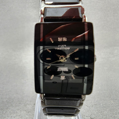 Technos Tank Watch Women 18mm Black Dial Steel & Ceramic TAL742 New Battery1