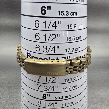 Citizen CQ Watch Women 25mm Gold Dial Gold Tone Daydate 1002-R15101 New Battery9