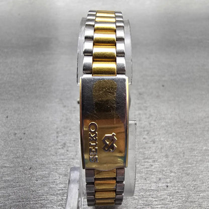 Seiko SQ Watch Women 24mm Gold Dial Two Tone Daydate 2A23-0030 New Battery VTG7