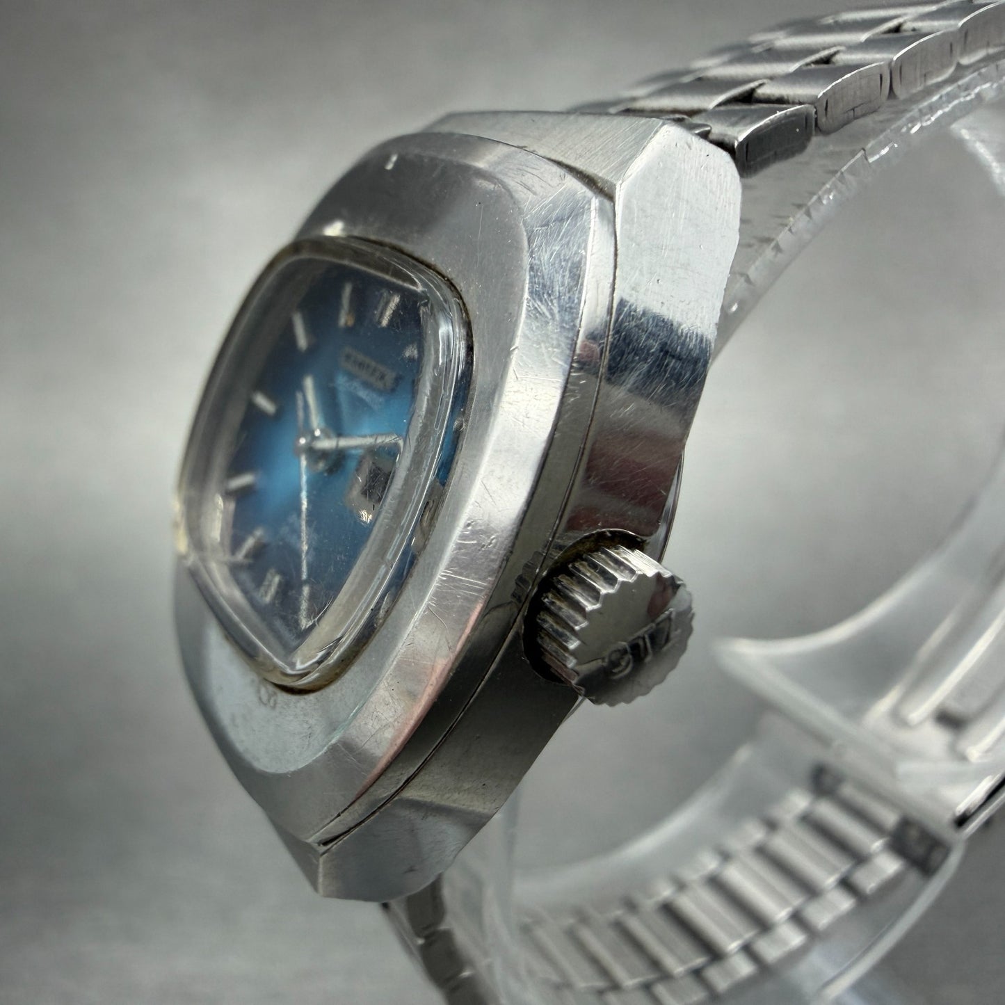 Citizen Automatic Watch Women 26mm Blue Dial Silver Tone Daydate 4-661711 Runs2