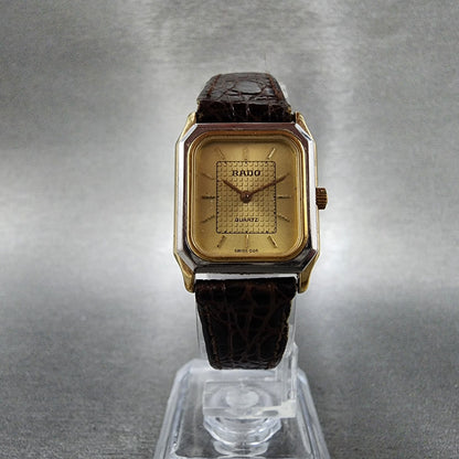Rado Tank Watch Women 20mm Gold Dial Two Tone Octagon 133.5293.2 New Battery5