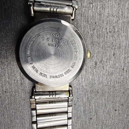 Seiko Alba Urban Watch Women 25mm Silver Dial Two Tone Round V301-6150 New Batt10