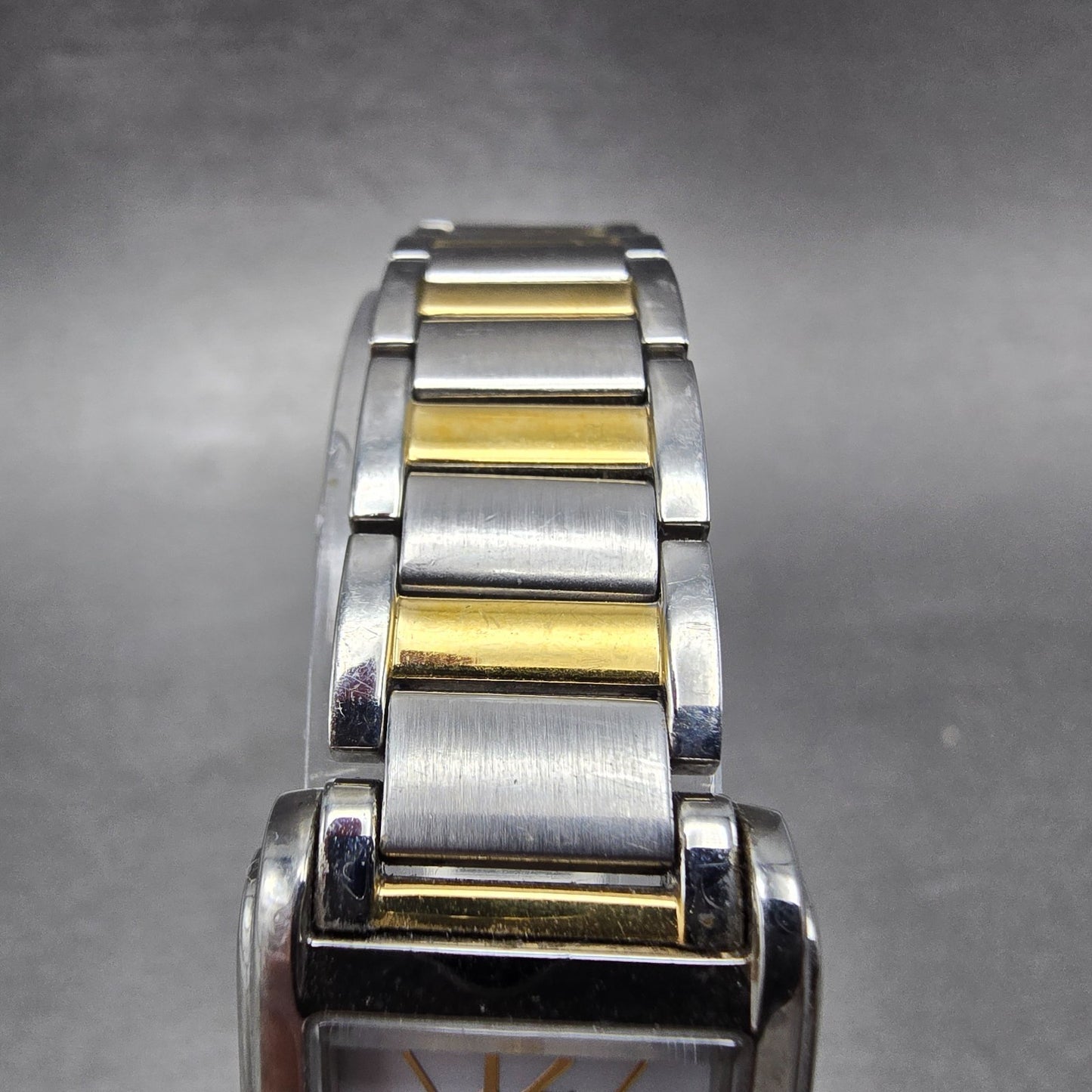 Citizen Eco-Drive Tank Watch Women 18mm White Dial Two Tone B023-S033802 Runs5