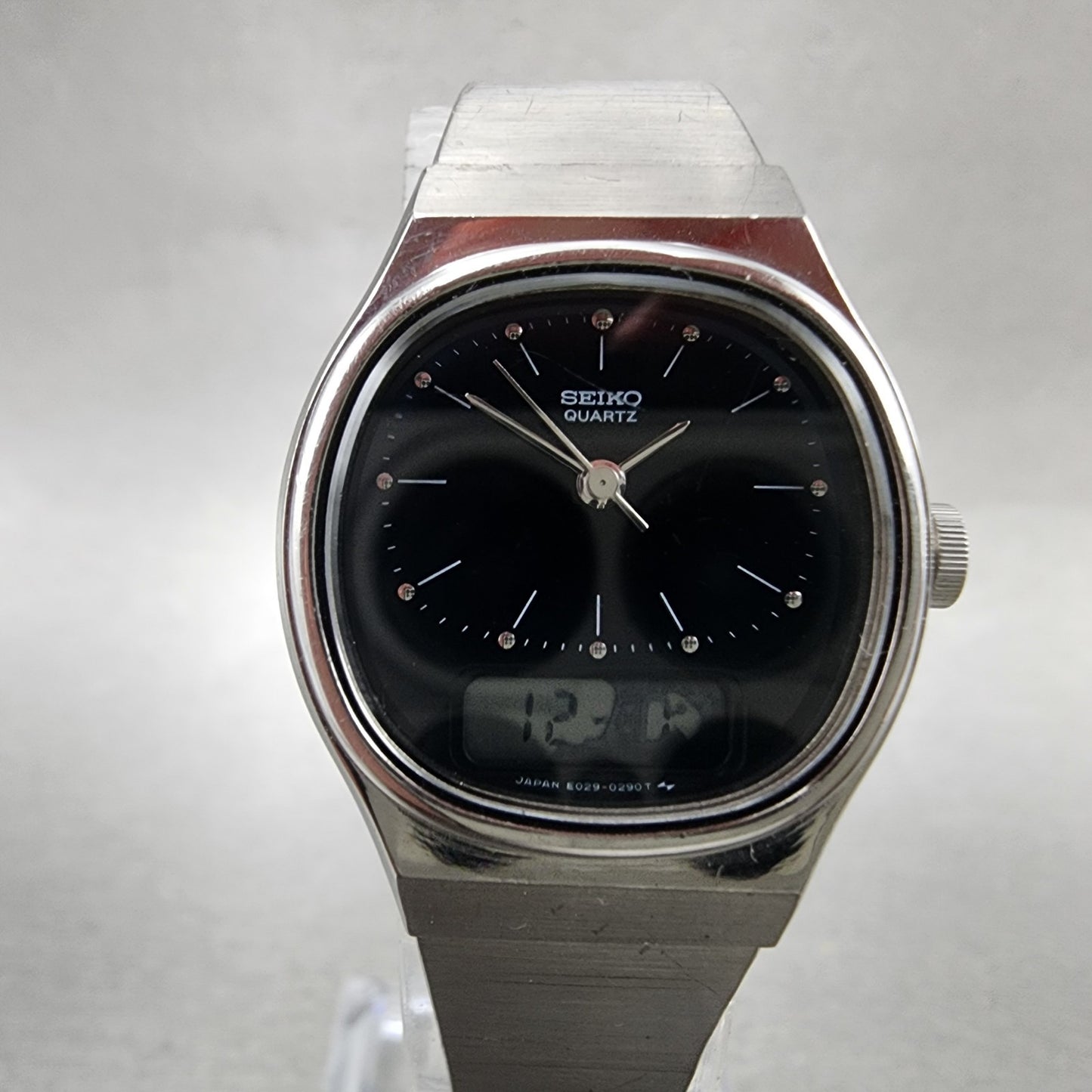 Seiko Analog Digital Watch Women 24mm Black Dial Steel E0295200 PARTS2