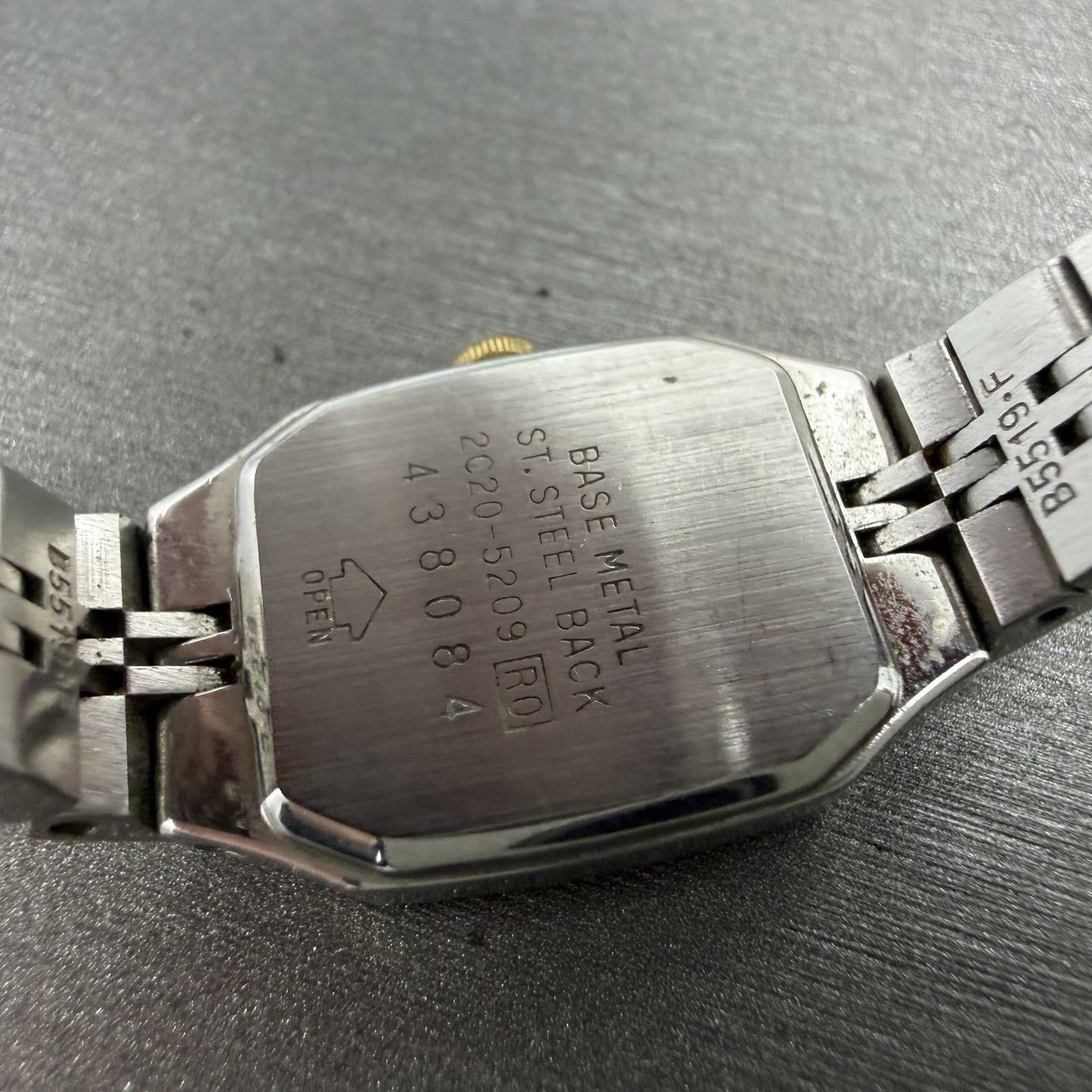 Seiko Watch Women 16mm Silver Dial Two Tone Octagon VTG 2C20-5209 New Battery9
