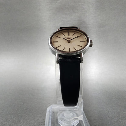 Longines Watch Women 23mm White Dial Steel Oval Manual Wind Runs Cal L817.45