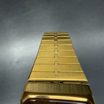 Seiko Watch Men 29mm Champagne Dial Gold Tone Daydate Square 6533-5039 PARTS VTG5