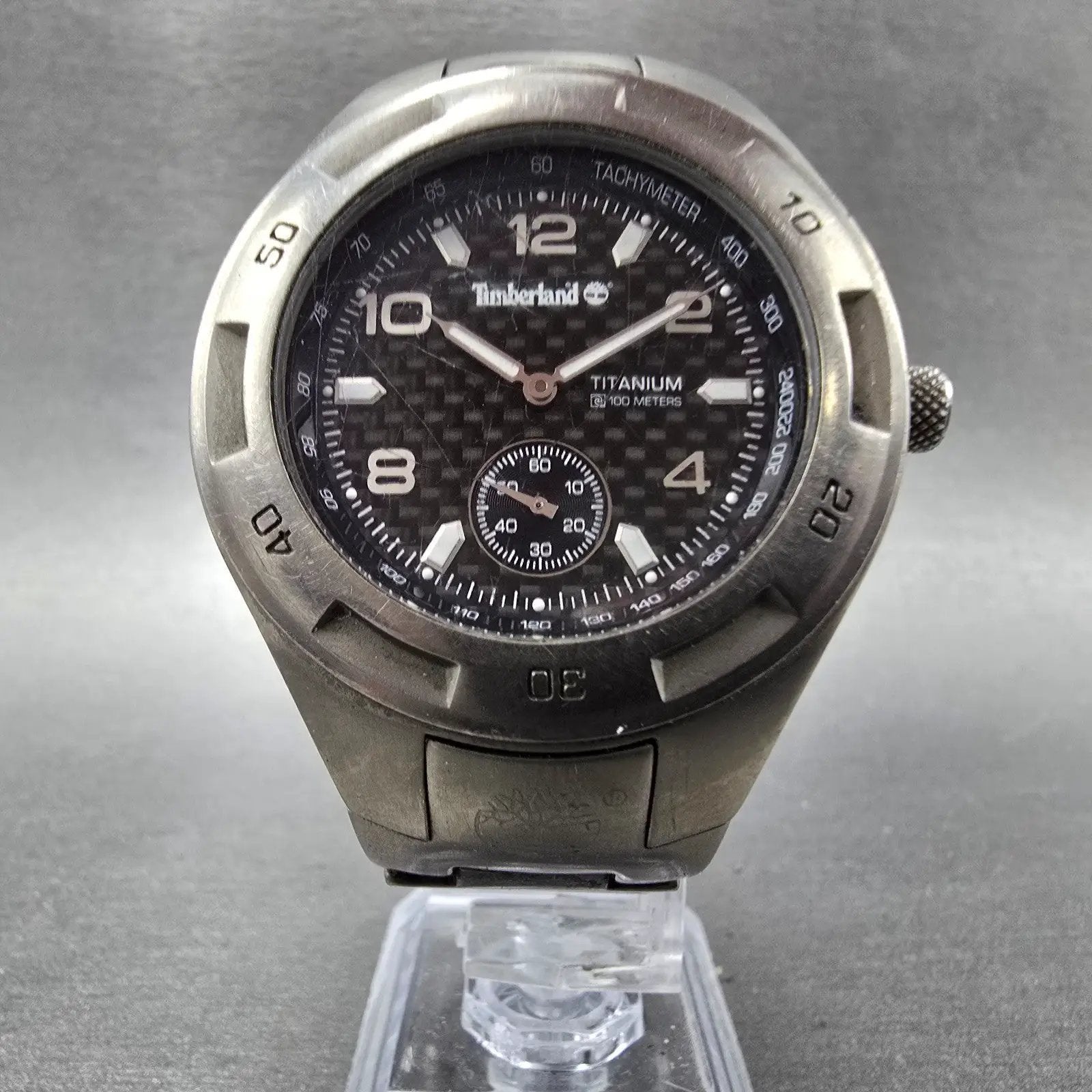 Timberland Watch Men 40mm Black Dial Titanium Small Seconds Round  New battery5