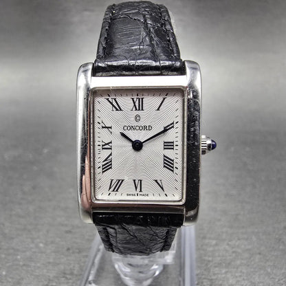 Concord Bennington Watch Women 20mm White Dial Steel Rectangle New Battery0