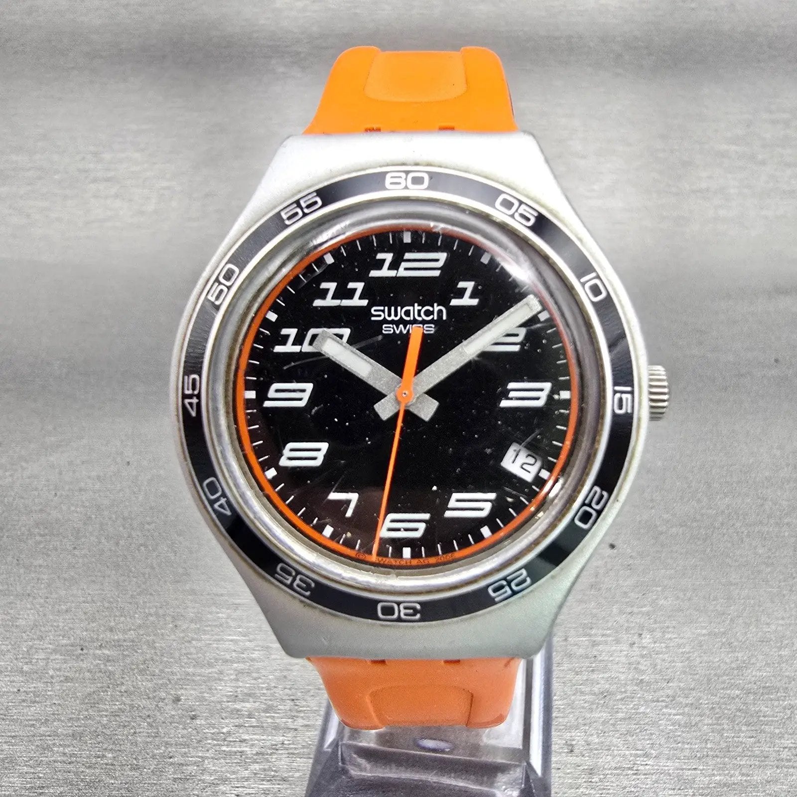 Swatch Irony Big JUNGLE JOY Watch Men Black Dial Date Round YGS4029 New Battery0