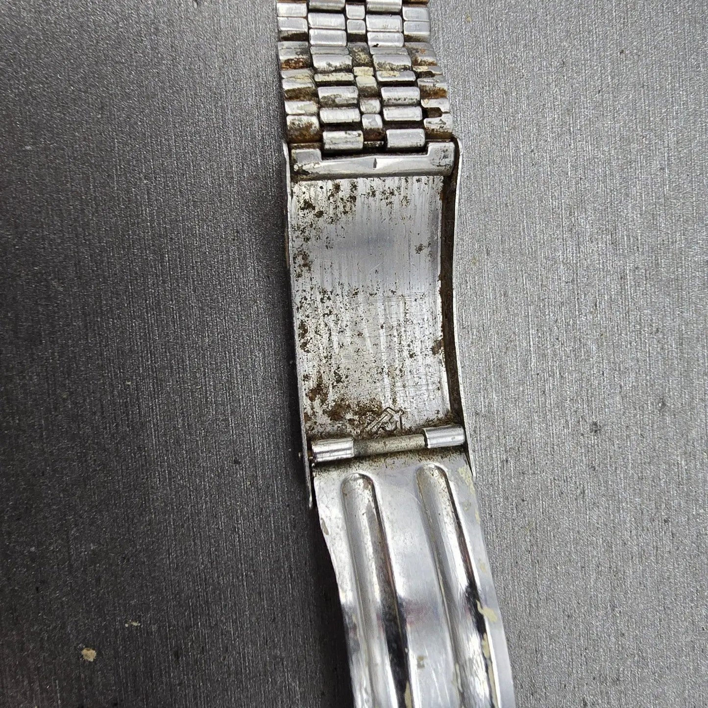 Seiko SQ Bracelet 17mm Stainless Steel Two Tone Tri Folding Clasp VTG Japan B27413