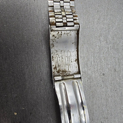 Seiko SQ Bracelet 17mm Stainless Steel Two Tone Tri Folding Clasp VTG Japan B27413