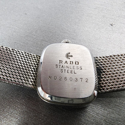 Rado Silky Watch Women 22mm Silver Dial Stainless Steel Rectangle Manual Wind9