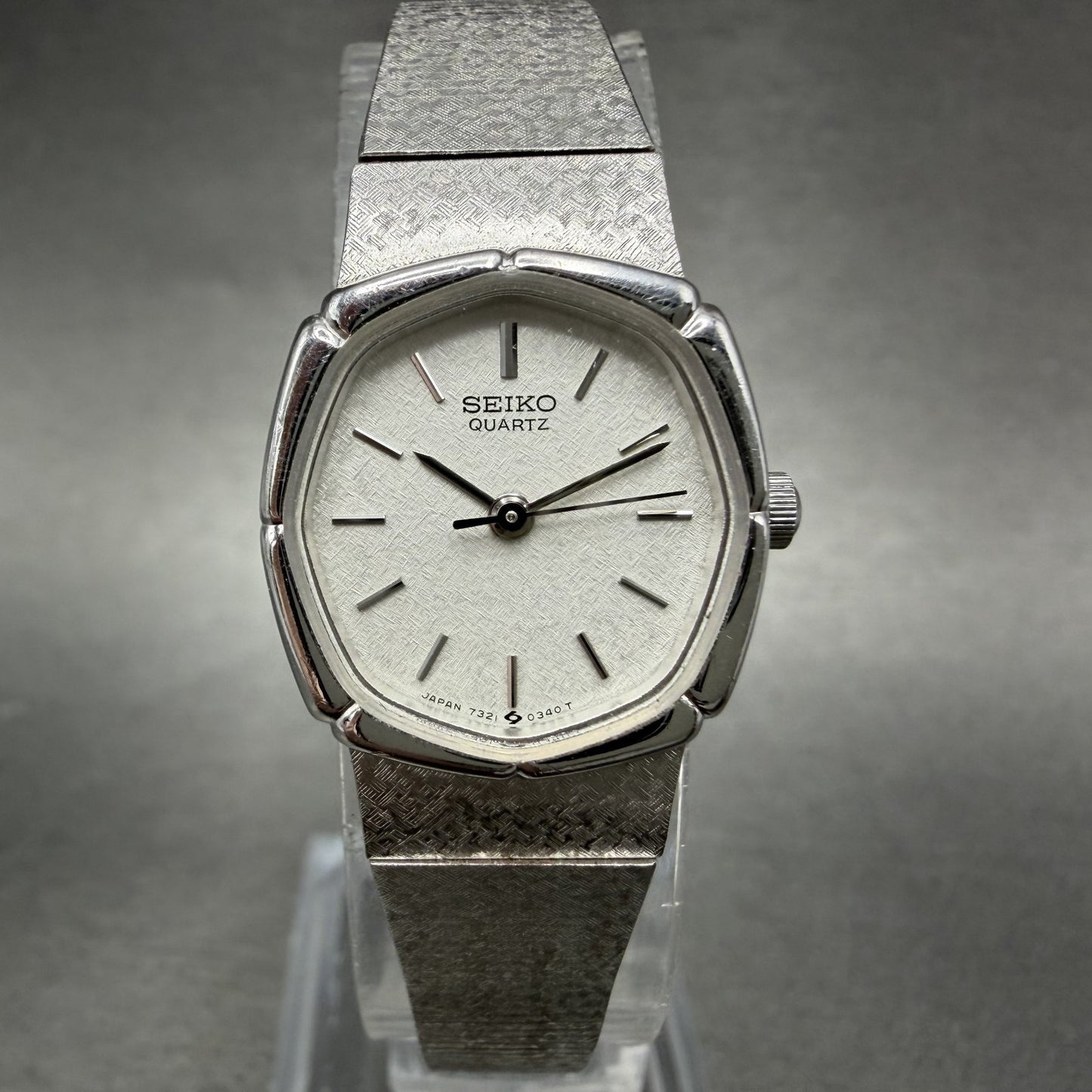 Seiko Watch Women 19mm Silver Dial Silver Tone Octagon 7321-5170 New Battery0